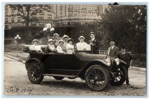 1914 West Baden Springs Indiana Hotel Car Group # 1 RPPC Photo Postcard