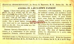 CLINICAL ENDOCRINOLOGY Henry R Harrower MD ANEMIA IN RUN-DOWN PATIENT 1923