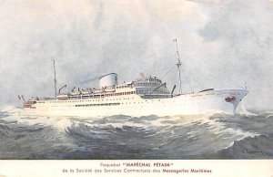 Marechal Petain French Line Ship Unused 