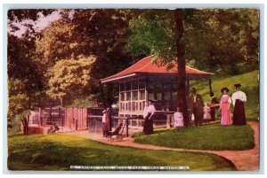 1910 Animal Cage Bever Park Family Tourist Trees Cedar Rapids Iowa IA Postcard