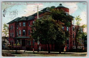 St Barnaba's Hospital, Minneapolis Minnesota, Antique 1910 Bosselman Postcard