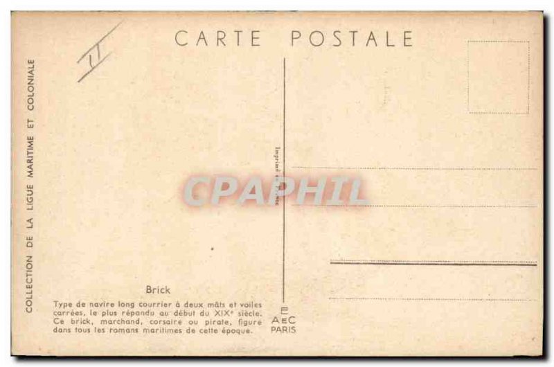 Postcard Old Boat Illustrator Haffner Brick