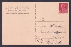 FRANCE, Postcard RPPC, Paris, Eiffel Tower