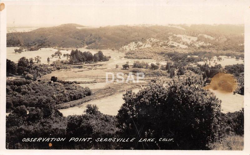 California Ca Postcard Real Photo RPPC c1940s SEARSVILLE LAKE Observation Point