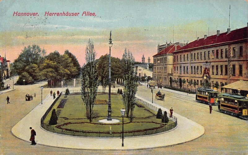 HANNOVER GERMANY~HERRENHAUSER ALLEE~1913 POSTCARD