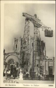 Barcelona Spain Tibidabo La Atalaya Ride Real Photo Postcard