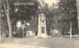 WORLD WAR MEMORIAL Tenafly, New Jersey c1940s Vintage Postcard