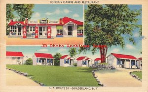 NY, Guilderland, New York, Fonda's Cabins & Restaurant,Mid-West Map Pub No A2168