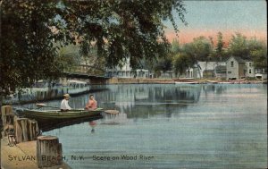 Tuck Sylvan Beach New York NY Wood River Boating c1910 Vintage Postcard