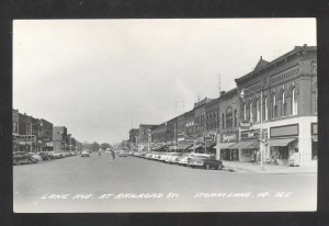 RPPC STORM LAKE IOWA DOWNTOWN RAILROAD STREET OLD CARS REAL PHOTO POSTCARD