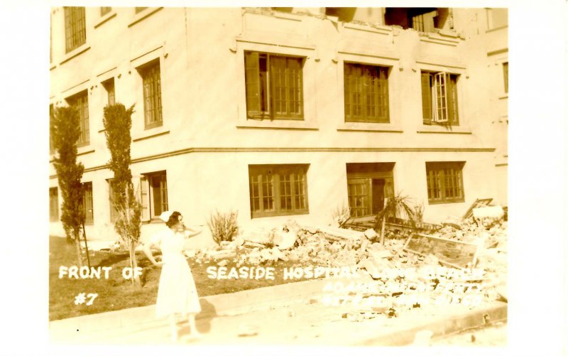 CA - Long Beach Earthquake, Mar. 10, 1933. Seaside Hospital, Front *RPPC