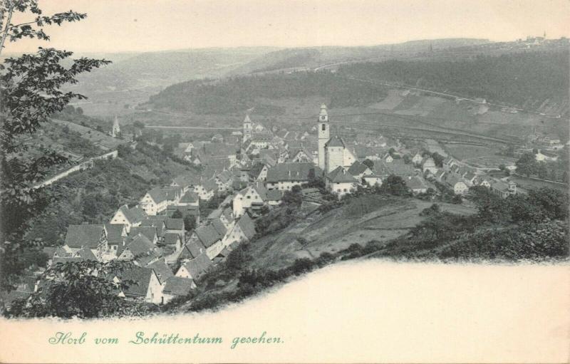 HORB a N GERMANY vom SCHÜTTENTURM GESEHEN~1900s PHOTO POSTCARD