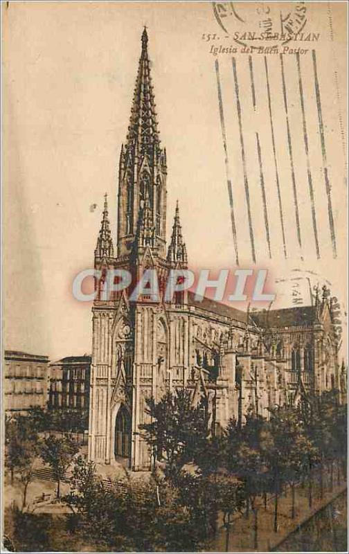 Postcard Old San Sebastian Buen Pastor Iglesia