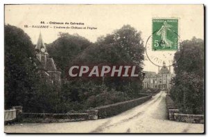 Old Postcard Balleroy The entrance of the Castle and Church