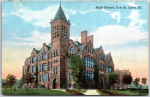 East St. Louis Illinois ILL, High School Building, Greenfield, Vintage Postcard