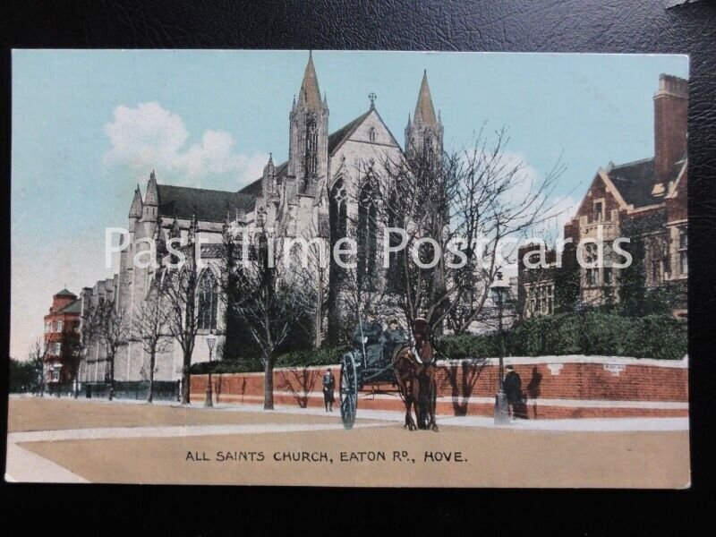 c1908 - All Saints Church, Eaton Road, Hove - showing pony and trap