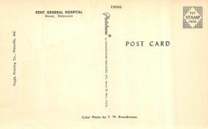 DOVER, DE Delaware    KENT GENERAL HOSPITAL     c1950's Chrome Postcard