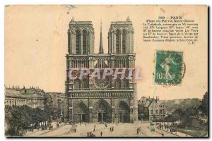 Old Postcard Paris Place du Parvis Notre Dame