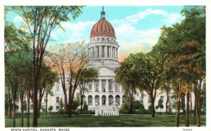 Vintage Postcard State Capitol Building Historical Landmark Augusta Maine ME