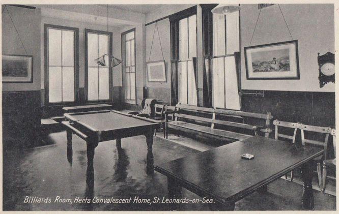 Billiards Room Convalescent Home St Leonards On Sea Sussex Postcard