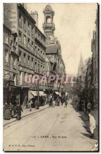 Old Postcard Caen Rue Saint Jean