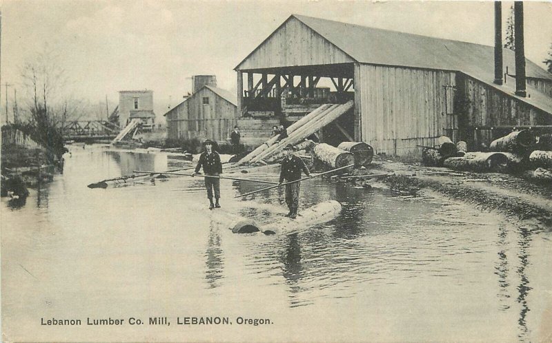 Postcard C-1910 Logging Lumber Lebanon Oregon occupation 23-11118