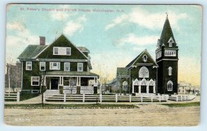 MANCHESTER, NH~ ST PETER'S CHURCH Parish House 1915 Hillsborough County Postcard