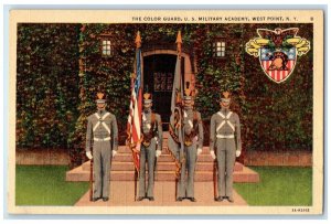 c1940's The Color Guard US Military Academy West Point New York NY Postcard