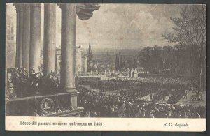 Ca 1908 PPC Belgium Leopold Reviewing The Troops Mint
