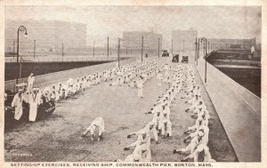 Vintage Postcard 1910's Commonwealth Pier Exercise Navy Shipmen Boston MA