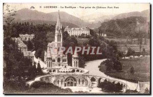 Old Postcard Lourdes Basilica