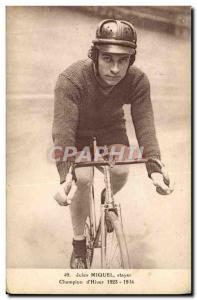 Postcard Old Bike Cycle Cycling Champion Stayer Miquel Jules & # 1923 39hiver...