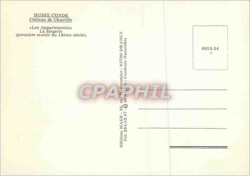 Modern Postcard Chateau de Chantilly Musee Conde Apartments The monkey