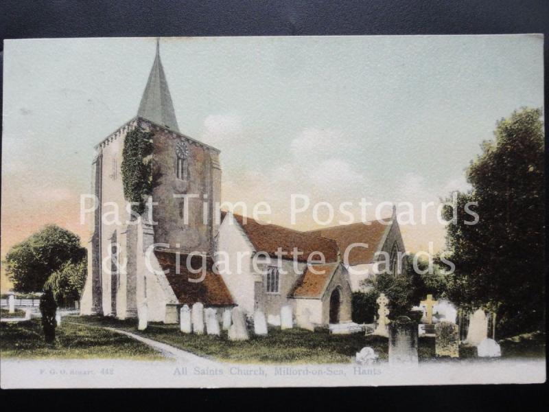 c1908 Hampshire: Milford-on-Sea, All Saints Church - Pub by F.G.O.Stuart No.442