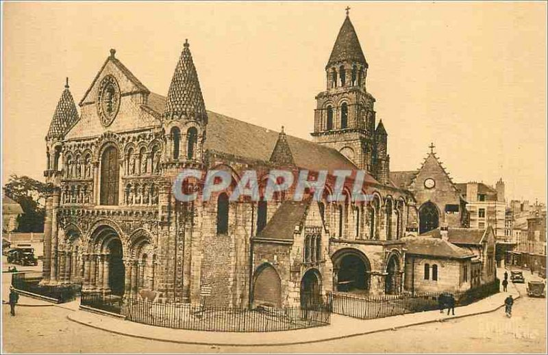 Old Postcard Poitiers Notre Dame La Grande (twelfth century)