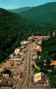 North Carolina Aerial View Of US 441 Passing Through Cherokee Indian Reservation