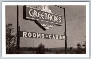 Green Acres Inn Sign, Novar, Ontario, Vintage Real Photo Postcard RPPC