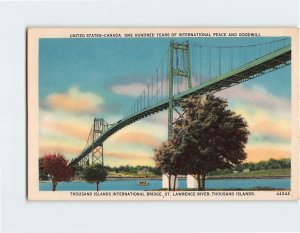 Postcard Thousand Islands International Bridge, Thousand Islands