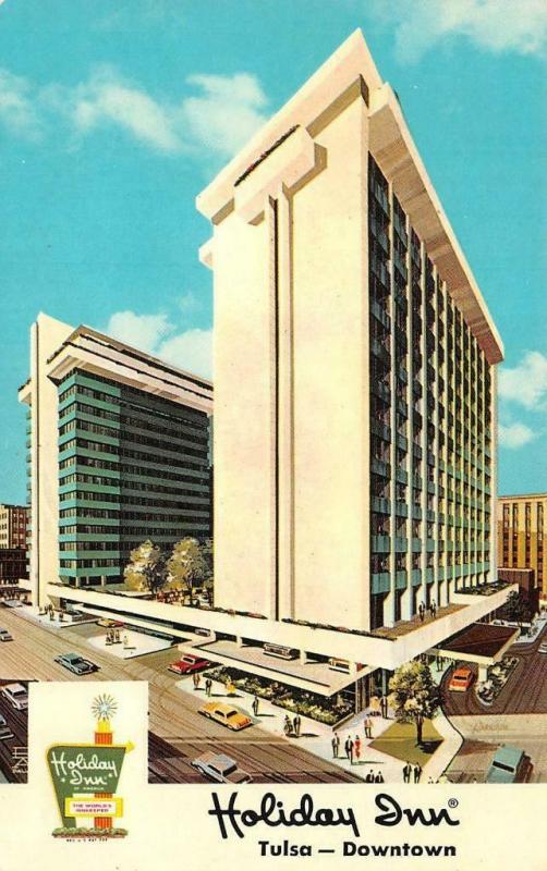 TULSA, OK Oklahoma  HOLIDAY INN~DOWNTOWN   Artist's Rendition Chrome Postcard