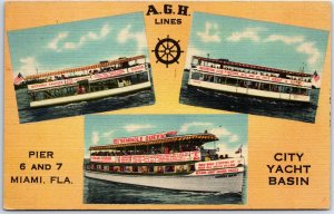 VINTAGE POSTCARD A.G.H. LINES ADVERTISING FOR SIGHT-SEEING AND FISHING TRIPS