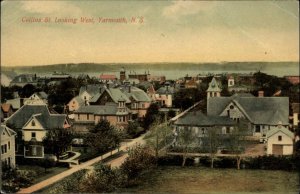 Yarmouth Nova Scotia Collins St Looking West 1900s-20s Vintage Postcard