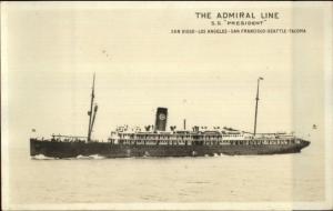 Admiral Line Steamship SS President c1920 Real Photo Postcard #2