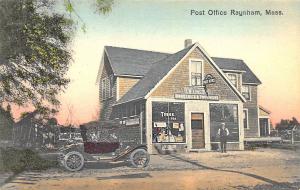Raynham MA Post Office L. N. Lincoln Store Old Car Postcard