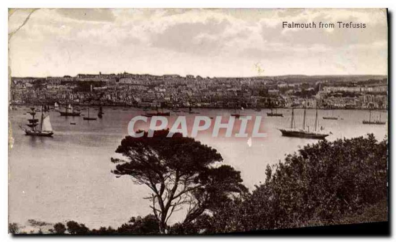Postcard Old Falmouth from Trefusis