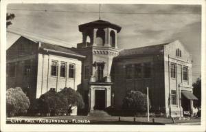 Auburndale FL City Hall Cline Real Photo Postcard