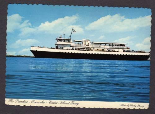 NC Pamlico Ferry Boat Ship OCRACOKE Cedar Island NORTH CAROLINA Postcard