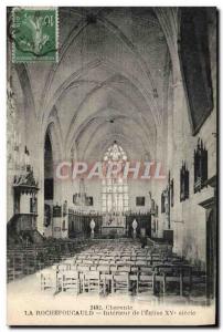 Old Postcard Rochefoucauld Interior of & # 39eglise