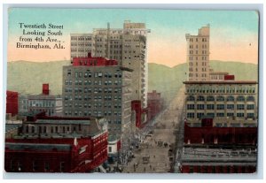 Birmingham Alabama AL Postcard Twentieth Street Looking South 4th Avenue c1910