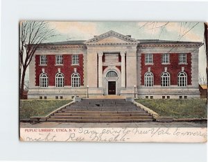 Postcard Public Library, Utica, New York