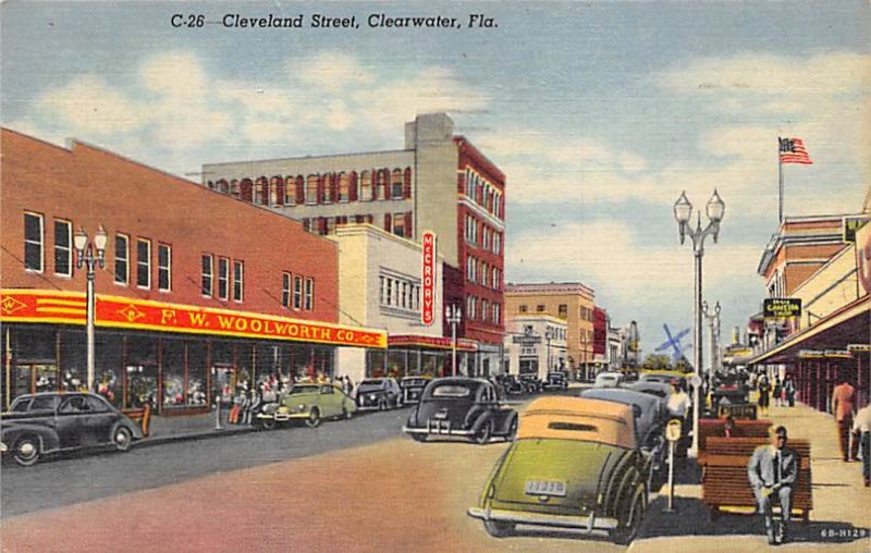 Cleveland Street Clearwater, Florida, USA Drug Store 1954 